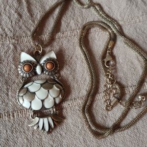 Long Chain Owl Necklace